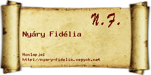 Nyáry Fidélia névjegykártya